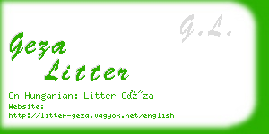 geza litter business card